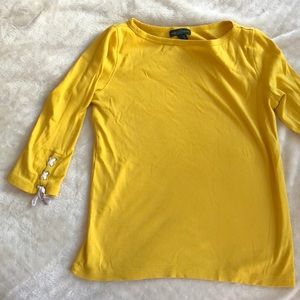 Ralph Lauren Yellow 3/4 Sleeved Shirt